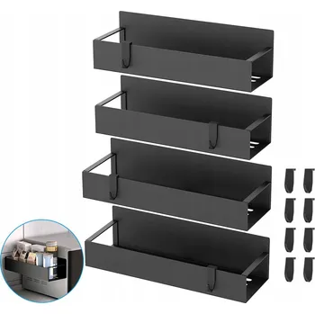 police MAGNETICKÁ POLICE NA LEDNIČKU PRAČKU DO KOUPELNY ORGANIZÉR NA KOŘENÍ SADAx4