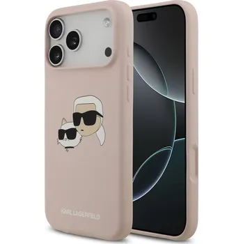 Náhradní kryt pro mobilní telefon Karl Lagerfeld Liquid Silicone Double Heads MagSafe zadní kryt pro iPhone 17 Pro Max Pink