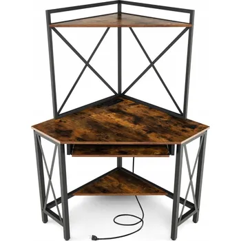 Psací stůl Costway 113 x 75 x 145 cm, odstíny hnědé