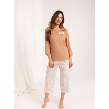 Pánské pyžamo DÁMSKÉ PYŽAMO 711 BIG J/25 Hnědá 3xl