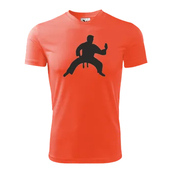 Chlapecké tričko ON-DESIGN Tričko pánské/dětské s KARATISTOU Velikost: 158 cm/12 let, Barva: fluorescenční oranžová