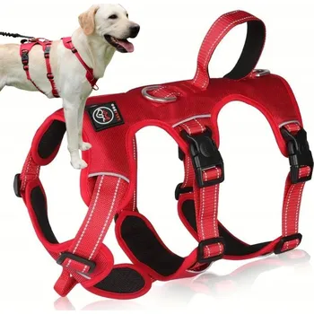 Postroj pro psa POSTROJE PROTI ÚNIKU pro ovčáka GUARD silné ELBA červené vel XL