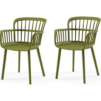 Sada jídelních židlí Eva Khaki, 2 ks, zelená