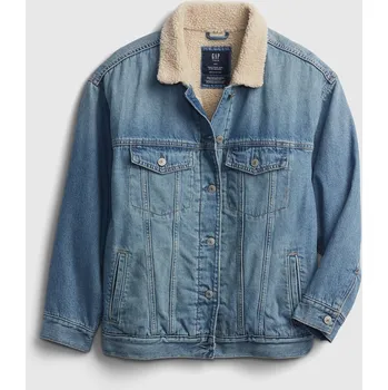 Dětská móda GAP Dětská teen džínová bunda sherpa - Holky GAP modrá 1693866