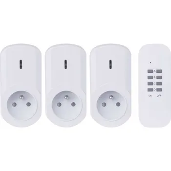 Elektrická zásuvka EMOS Síťové zásuvky 230V ovládané dálkovým ovladačem Bílá