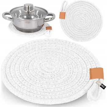 Hrnec Podstavec pod horký hrnec na nádobí 20 cm, látkový, pro studování, bílý