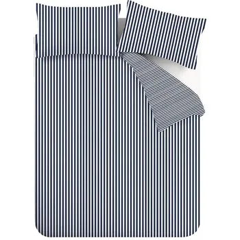 Povlečení Tmavě modré flanelové povlečení na jednolůžko 135x200 cm Stripe – Catherine Lansfield ID_1800331