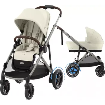 CDATA[Podrobnosti o produktu Součástí kombinace je konstrukce s hlubokou korbou,sportovní sezení a stojan Stand Up.…
v 4 obchodech
![Kočárek CYBEX e-Gazelle S + Gazelle S Cot 2025 Seashell Beige (Taupe Frame)