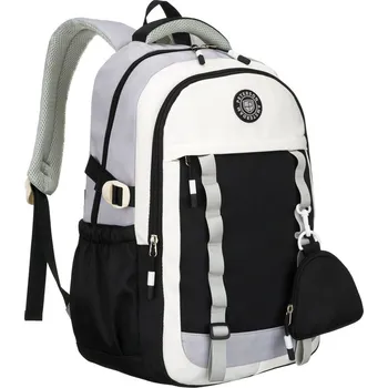 Městský batoh Měkký školní batoh s nastavitelnými popruhy Barva: černá || bílý