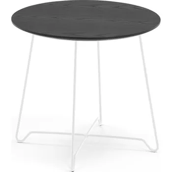 Konferenční stolek Konferenční stolek IRIS, Ø500 mm, bílá, černá deska