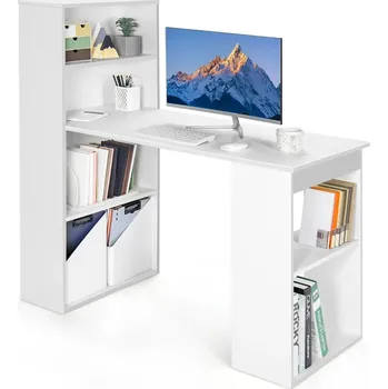 Obdélníkový psací stůl Costway 121,5 x 51,5 x 120 cm bílý