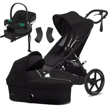 Kočárek CYBEX Avi Spin + Cot S + adaptéry + Aton B2 i-Size + Base One 2025 Moon Black