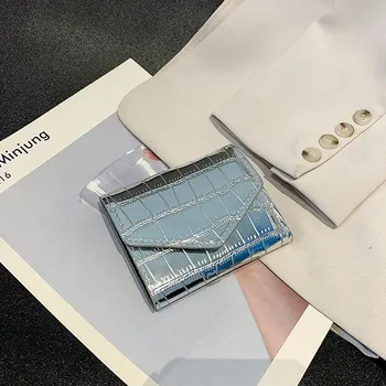 Peněženka Elegantní dámská peněženka s laserovým vzorem | malá peněženka, koženková peněženka - 1-Stříbro