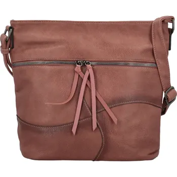 Kabelka Stylová dámská koženková crossbody kabelka Herta, vínová