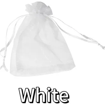 Potravinová fólie Barevní organzové sáčky s tkanicí 50/100 ks | dárkové pytlíky, balicí sáčky - Bílý , 20 cm x 30 cm , 100 kusů