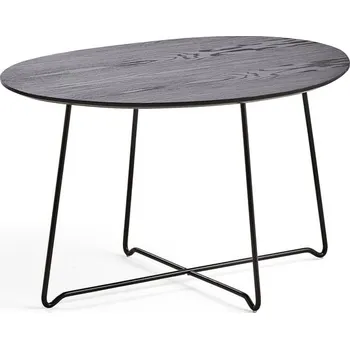 Konferenční stolek Konferenční stolek IRIS, oválný, 870x670 mm, černá, černý dub