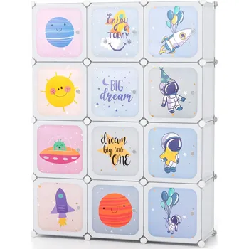 Šatní skříň Regál Costway 107 x 36 x 147 cm bílý