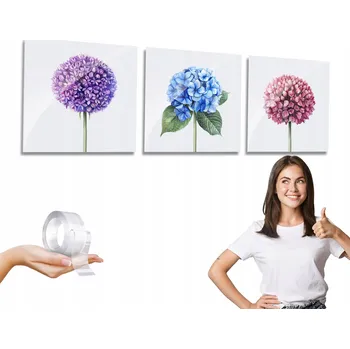 Obraz Obrazy na zeď KVĚTY PASTELOVÉ na plexiskle triptych 75x25