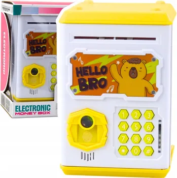 Pokladnička Pokladnička Sejf NA KÓD PIN Pro Děti bankomat BANKOVKY Kapybara Učení
