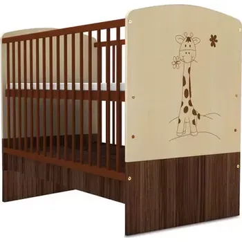 Dětská postýlka Faktum Variabilní postýlka Makao70x140 švestka/javor Vzor: žirafa, Lišta proti okusu: včetně lišty