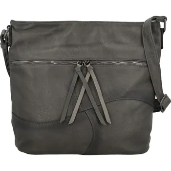 Kabelka Stylová dámská koženková crossbody kabelka Herta, tmavě šedá