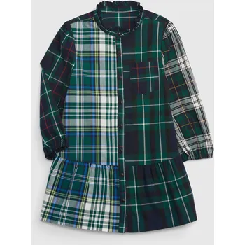 Dívčí šaty GAP Dětské kostkované šaty - Holky GAP šedá | tyrkysová 2147130