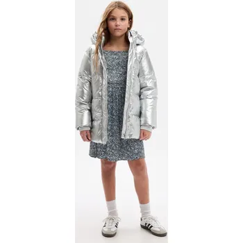 Dívčí bunda GAP Dětská metalická bunda - Holky GAP šedá 2522139