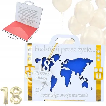 Přáníčko jako DÁREK k 18. NAROZENINÁM, obálka na peníze, krabička