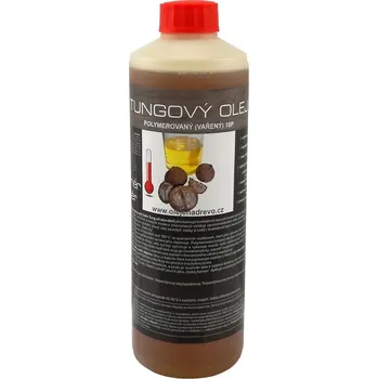 Olej na dřevo Tungový olej vařený (polymerovaný) 0,5lt - nejodolnější a nejlépe schnoucí čistý přírodní rostlinný olej na dřevo