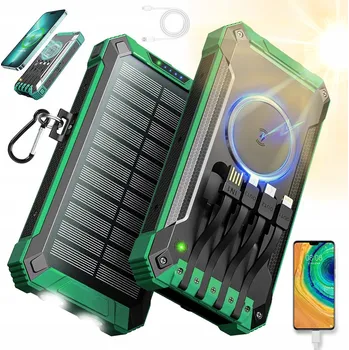 Powerbanka POWERBANKA 10000MAH SE 4 KABELY A 3 NABÍJECÍMI PORTY, 2 LED SVÍTILNY