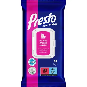 Utěrka Vlhčené ubrousky Presto na různé povrchy 55 ks