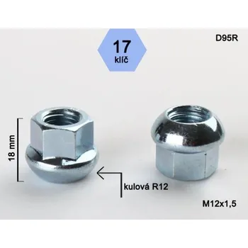Matice Kolová matice M12x1,5 koule R12 otevřená, klíč 17, BIMECC