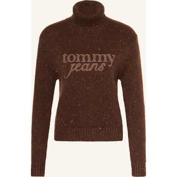 Dámský svetr Tommy Jeans Dámský Svetr S Rolákem, hnědá, 40