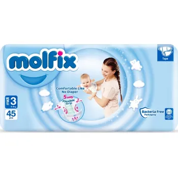 jednorázová plena Molfix - plenky na jedno použití MIDI 3 - 4-9 kg 45 ks