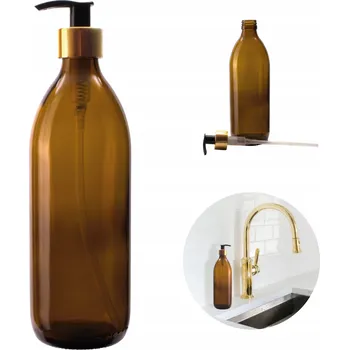 Dávkovač mýdla Ruční dávkovač mýdla, lahvička do dávkovače Zaplanowane, 500 ml, hnědá