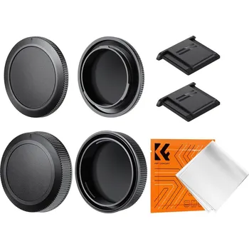 K&F CONCEPT Canon RF Mount Body Cap*2 + Lens Rear Cap*2 + Hot Shoe Cap*2 + Cleaning Cloth*1 Compatib