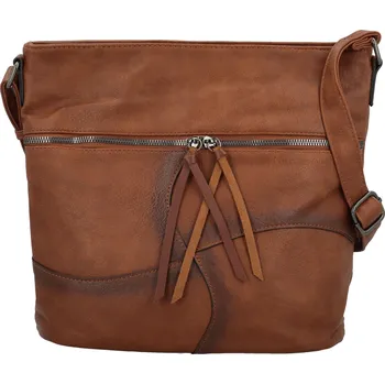 Stylová dámská koženková crossbody kabelka Herta, hnědá