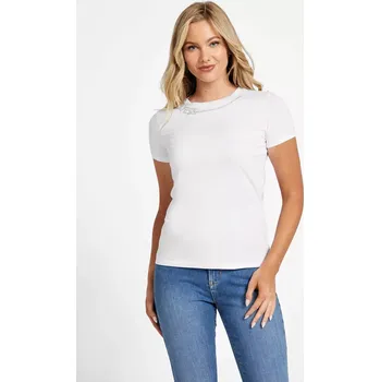 Dámské tričko GUESS dámské tričko Eco Charis bílé XL