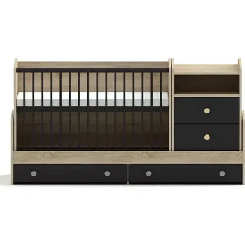 Dětská postýlka Faktum Kombi postýlka Colette 70x120 Grey Lišta proti okusu: bez lišty