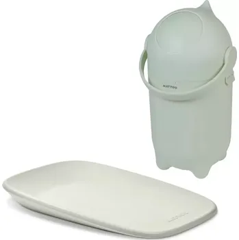 Kočárek NATTOU Koš na pleny Dropy a přebalovací podložka Softy 50x70 cm Green