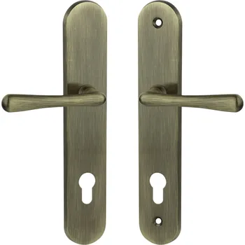 Dveřní kování Cobra ochranné kování ELEGANT (bronz česaný) Provedení: PZ RE (klika pravá/klika pro FAB), Rozteč: 90mm