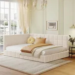 Jednolůžková dřevěná postel Arhatreya 140x200 v odstínech béžové