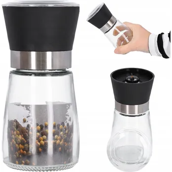 Kuchyňský mlýnek Ruční mlýnek GN Home sklo bezbarvý, stříbrný