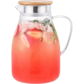 4Home Skleněný džbán s víčkem Bamboo Hot&Cool, 1,7 l, čirá