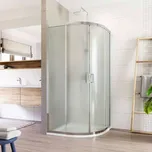Sprchový kout, Lima, čtvrtkruh, R 550, zasunovací, 90x90 cm, chrom ALU, sklo Point