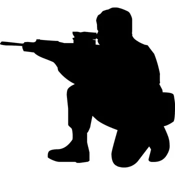 Samolepicí dekorace na vozidlo Samolepka na auto - Voják v dřepu