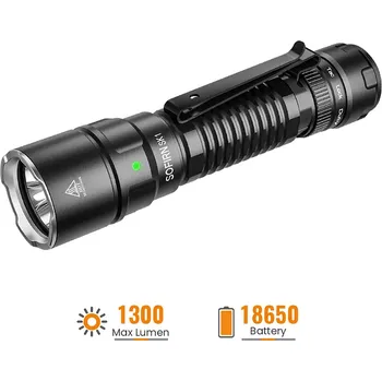 Svítilna Kompaktní výkonná svítilna Sofirn SK1 6500K, 1300 lumenů, s akumulátorem (kompaktní výkonná taktická svítilna s možností nošení na klipu)