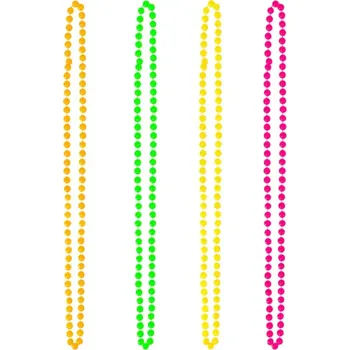 Karnevalový doplněk PartyPal Retro náhrdelník barevné korále 4 ks