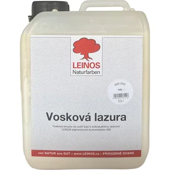 Olej na dřevo LEINOS 600 - Vnitřní vosková lazura bílá 2,5lt