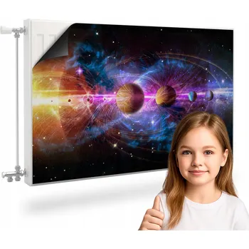 Obraz Magnetická clona na radiátor - Sluneční soustava 110x60 cm
